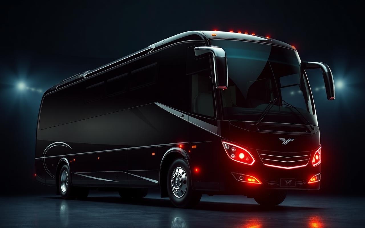 Modern touring coach used for group transportation